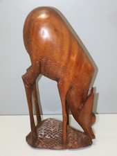 -BELLE GRANDE ANCIENNE STATUE ANTILOPE BOIS Sculpté orig. AFRIQUE Jus grenier  D