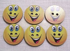 LOT de 6 BOUTONS BOIS DESIGN