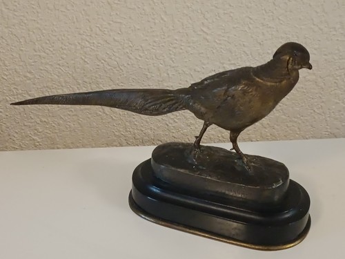 Faisan bronze doré animalier