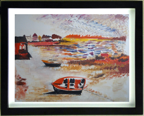 Dessin gouache village de - dessin,