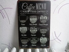 TOLE METAL VINTAGE MENU CAFE