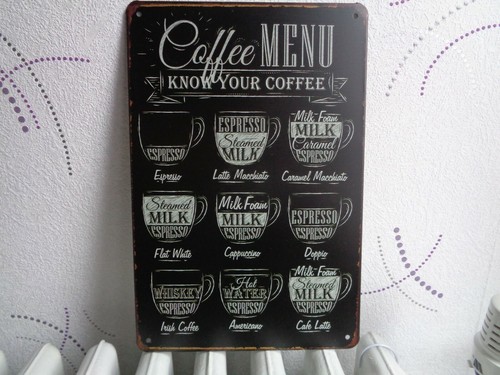 Tole metal vintage menu cafe - vintage,
