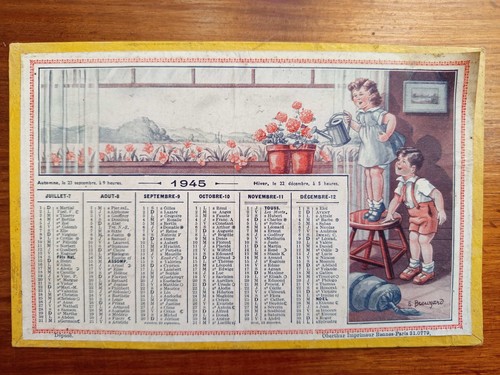 Calendrier poste 1945 - calendrier,