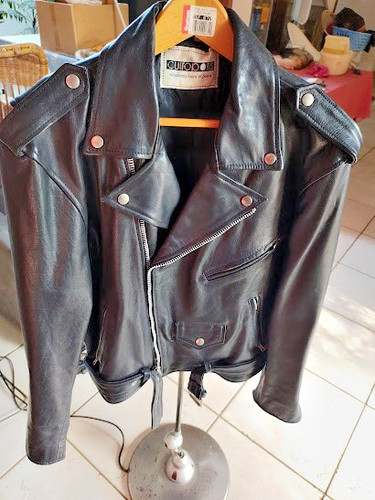 Blouson cuir type - cuir, motard
