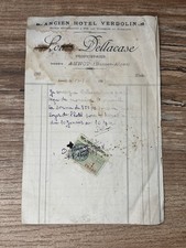 Reçus anciens Hôtel Verdolin Annot 1924-1928 avec timbres fiscaux 1 franc