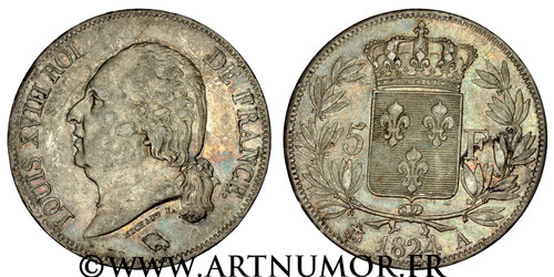 Louis xviii francs buste - 5,