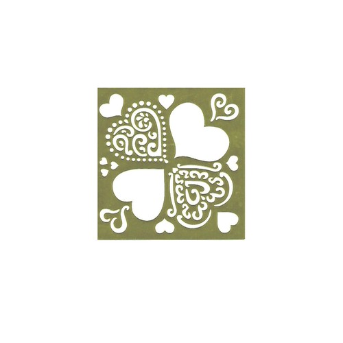 Pochoir stencil metal coeurs - stencil,