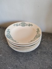 8 Anciennes Assiettes Creuses Longchamp Lutece, Ter De Fer. Céramique Vintage