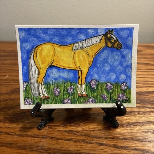 Palomino quarter horse aceo - quarter,