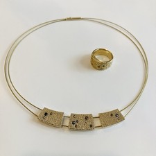 Parure Bijoux Collier & Bague Pl.Or - Pierre Lang, Vienna.