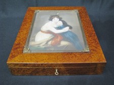 Elegant Edwardian Era Bird's Eye Maple Document Box Circa with Engraving, 1890