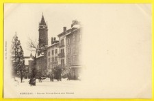 CPA 1900 Auvergne AURILLAC (Cantal) ÉGLISE Notre Dame aux NEIGES Café HENRI