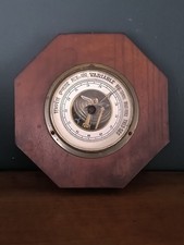 Ancien Baromètre Bois Massif