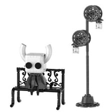 HOLLOW KNIGHT sur un banc + Lampe ¤ Construction 345 Pcs ¤ Building Blocks ¤NEUF