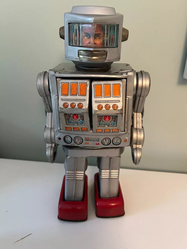 Horikawa tin toy silver - silver, robot