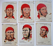 D'APRES ÉTIENNE BLANDIN-6 PORTRAITS DE BRETON, PAR J. PELÉ-22X16,5 CM-  BRETAGNE