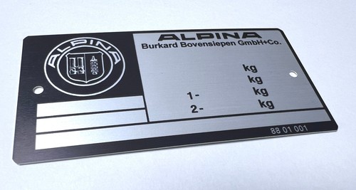 Plaque constructeur bmw alpina - plaque,
