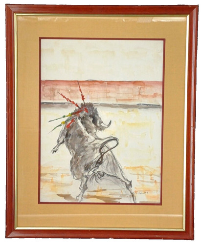 Aquarelle tauromachie 42x52 - aquarelle,