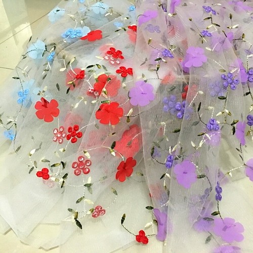 Fleur tissu maille dentelle - fleur,