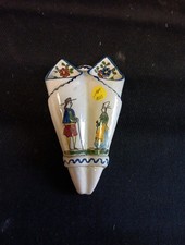 Bouquetiere Ou Cornet Double En Quimper H 15cm