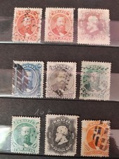 1866 Brésil 9 timbres anciens