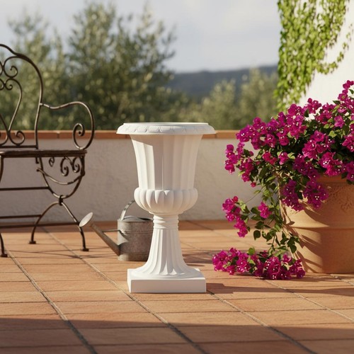 Grand pot fleurs plastique - de,