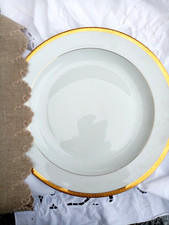 BERNARDAUD PORCELAINE DE LIMOGES 6 ASSIETTES CREUSES IMPECCABLES 1976 FILET DORE