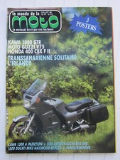 le MONDE de la MOTO N° 138/Kawa 1300 A,1000 GTR/1000 Ducati/Guzzi V75 +poster