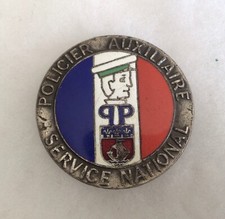 POLICE NATIONALE -INSIGNE (obsolète +10ans) POLICIER AUXILIAIRE SERVICE NATIONAL