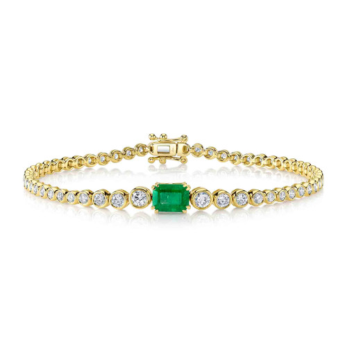 Bracelet tennis or jaune - en,