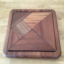 Tamgram Casse Tête Puzzle En Bois 22,5x22,5 Cm 