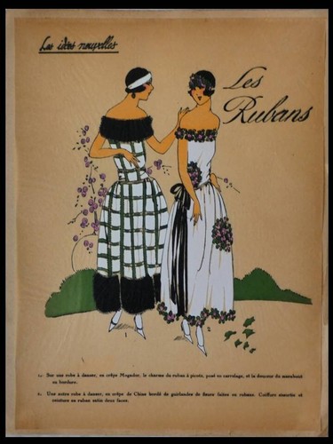 Mode art deco robe - rubans,