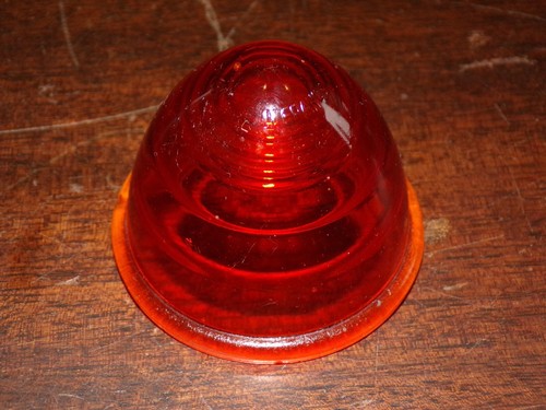 Cabochon obus orange verre - en,