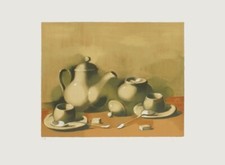 MANOLO RUIZ PIPO LES DEUX TASSES DE CAFÉ 1986 lithographie signée