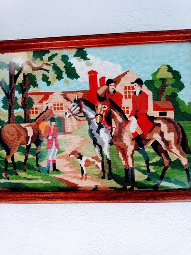 Tableau ancien tapisserie - , au
