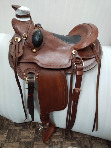 Selle cuir usiné western - selle, en