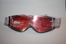 Masque/lunette SKI, "SOLAR" France , Rouge/argenté/gris ,vintage 70'/80'