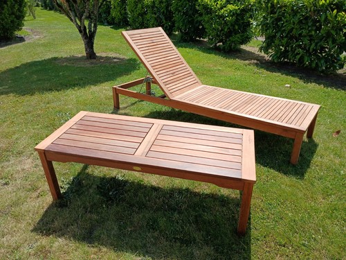 Salon jardin teck table - en,