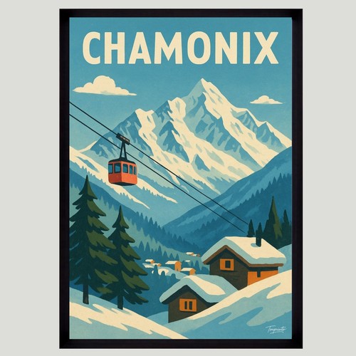 Affiche poster mural chamonix - poster,