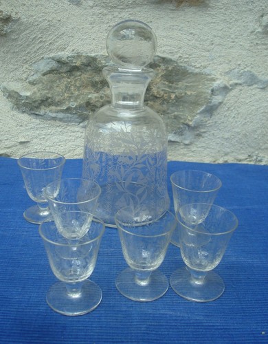 V74 service liqueur cristal - service,