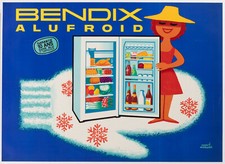 Original Vintage Poster - Morvan - Bendix - Fridge - Kitchen - Food - 1960