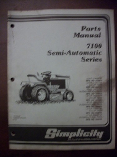 Simplicity parts manual - simplicity,