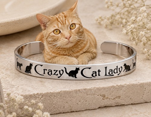 Crazy cat lady cuff - “crazy,