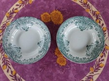 2 Assiette Creuse Saint Amand A Lebacqz M Bouchart Modèl Floral Déco Vert 22,5cm