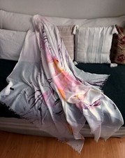 FOULARD "CAROLL" ECHARPE TRES GRANDE -PAGNE- 105cm x 200cm 100% COTON - SUPERBE