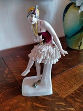 DANSEUSE PORCELAINE SAXE KARL ENS ART DECO SIGNEE