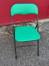 Lot de 4 Chaises pliantes Vert cadre métallique pour camping, jardin, maison