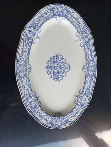 Plat ovale faience - plat, gien