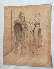 DESSIN ANCIEN SUR PAPIER SIGNE