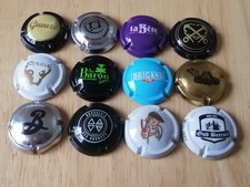Lot de 12 capsules de Bières diverses format quart .